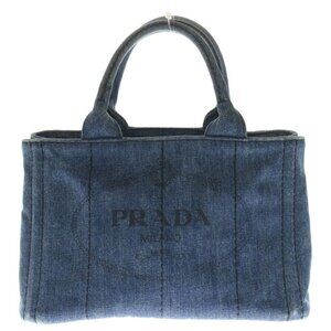 Prada Canapa Mini 2-Way Denim Shoulder Bag Indigo